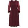 Anabela, Rochie eleganta de ocazie clos cu decolteu petrecut, cordon în talie ai fir sclipitor, culoare bordo