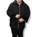 Jacheta eleganta, cu buzunar si fermoar, model larg, culoarea neagra