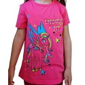 Tricou fetite, model cu unicorn, varsta 4-8 ani, din bumbac, culoare roz